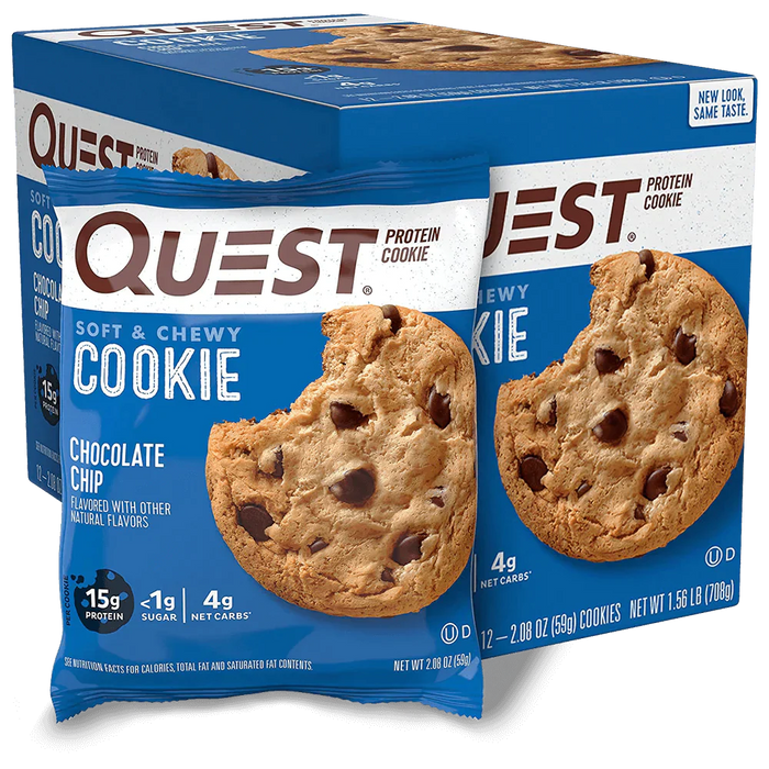 Quest Nutrition Cookie 12x59g Chocolate Chip | High-Quality Bakery | MySupplementShop.co.uk