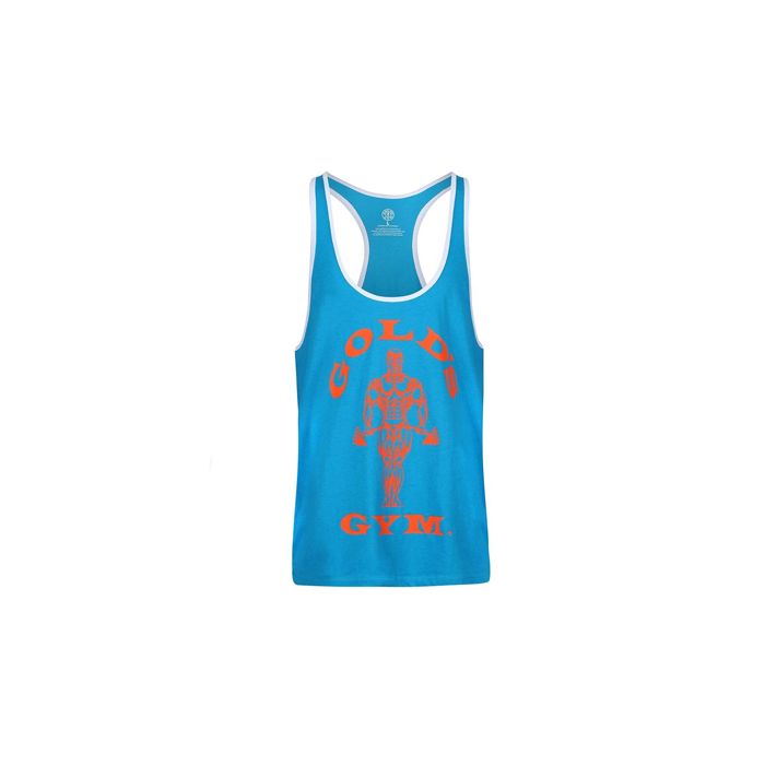 Golds Gym Muscle Joe Contrast Stringer - Turquoise/Orange