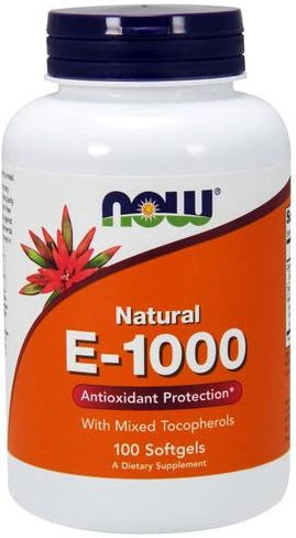 NOW Foods Vitamin E-1000 - Natural (Mixed Tocopherols) - 100 softgels | High-Quality Vitamins & Minerals | MySupplementShop.co.uk