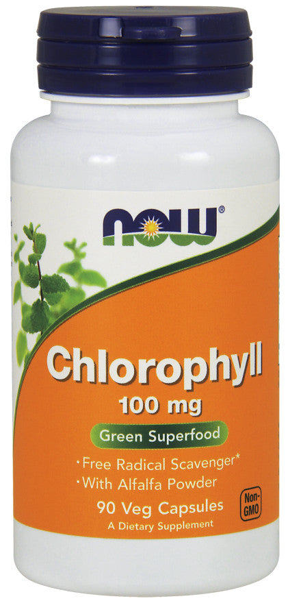 NOW Foods Chlorophyll, 100mg - 90 vcaps | High-Quality Health and Wellbeing | MySupplementShop.co.uk
