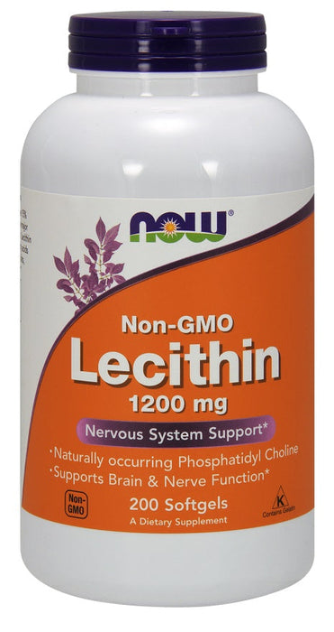 NOW Foods Lecithin, 1200mg Non-GMO - 200 softgels - Health and Wellbeing at MySupplementShop by NOW Foods