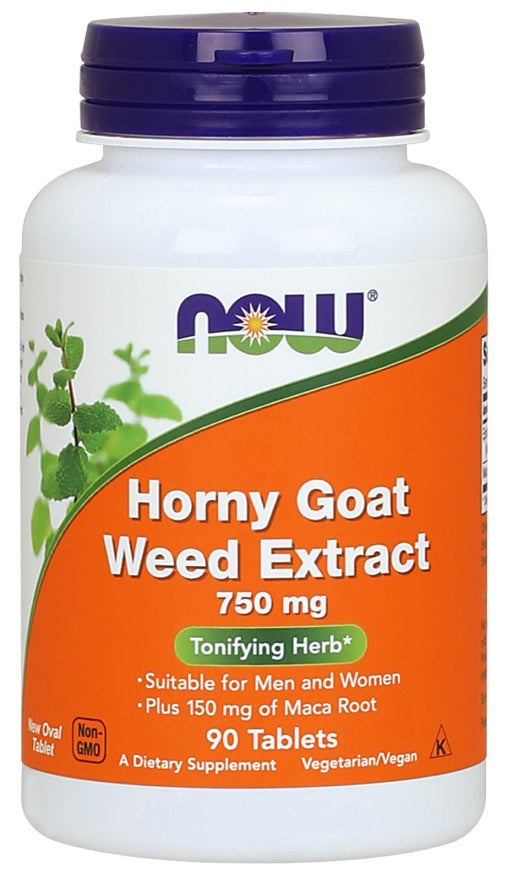 NOW Foods Horny Goat Weed Extract, 750mg - 90 tablets | High-Quality Sexual Health | MySupplementShop.co.uk