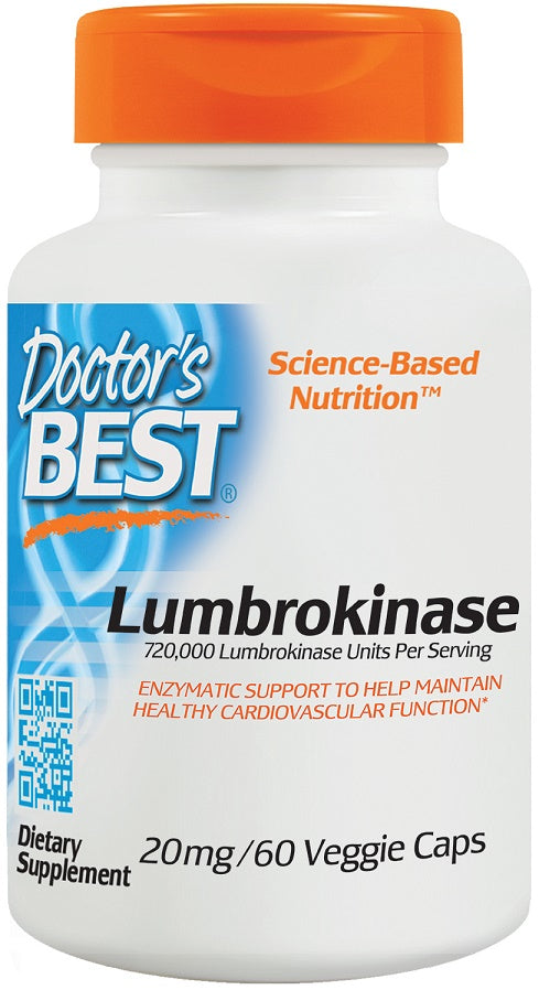 Doctor's Best Lumbrokinase, 20mg - 60 vcaps | High-Quality Combination Multivitamins & Minerals | MySupplementShop.co.uk