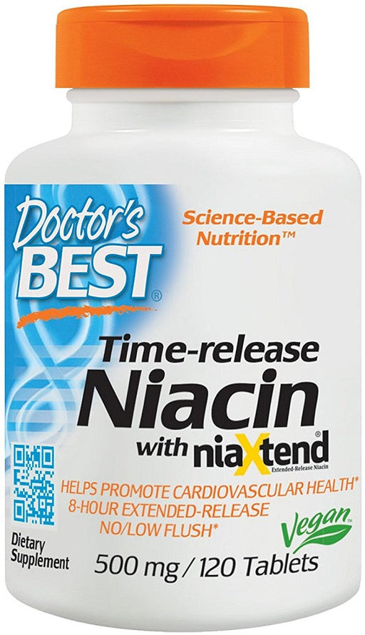 Doctor's Best Time-release Niacin with niaXtend, 500mg - 120 tabs - Vitamins & Minerals at MySupplementShop by Doctor's Best