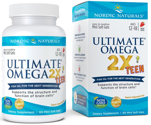 Nordic Naturals Ultimate Omega 2X TEEN - 60 softgels | High-Quality Omegas, EFAs, CLA, Oils | MySupplementShop.co.uk