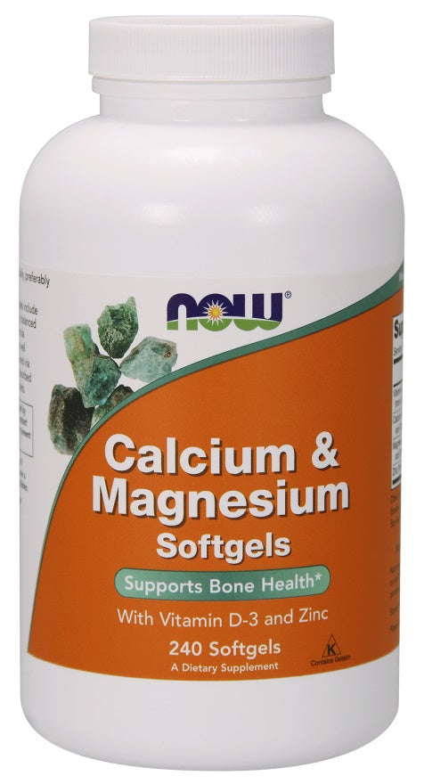 NOW Foods Calcium &amp; Magnesium with Vit D and Zinc - 240 Softgels - Vitamins &amp; Minerals at MySupplementShop by NOW Foods