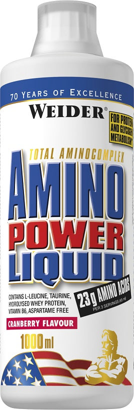 Weider Amino Power Liquid, Cola - 1000 ml. | High-Quality Amino Acids and BCAAs | MySupplementShop.co.uk