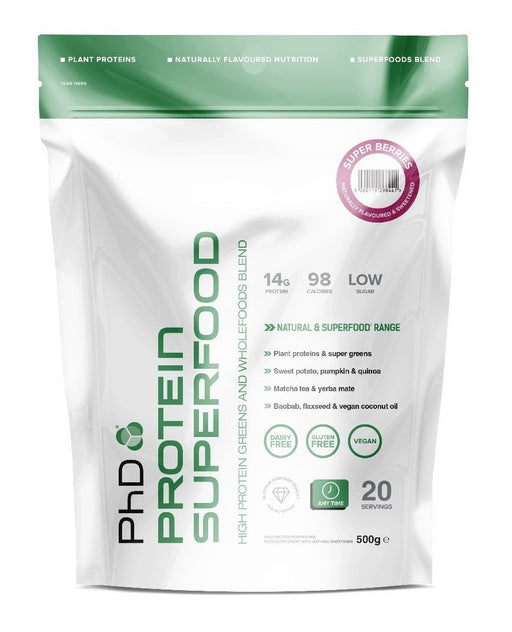 PhD Protein Superfood, Super Berries - 500 grams | High-Quality Protein | MySupplementShop.co.uk