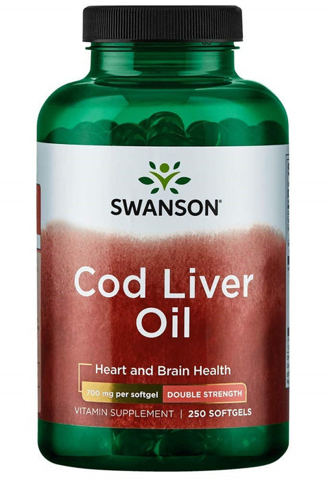 Swanson Cod Liver Oil, 700mg Double-Strength - 250 softgels - Health and Wellbeing at MySupplementShop by Swanson