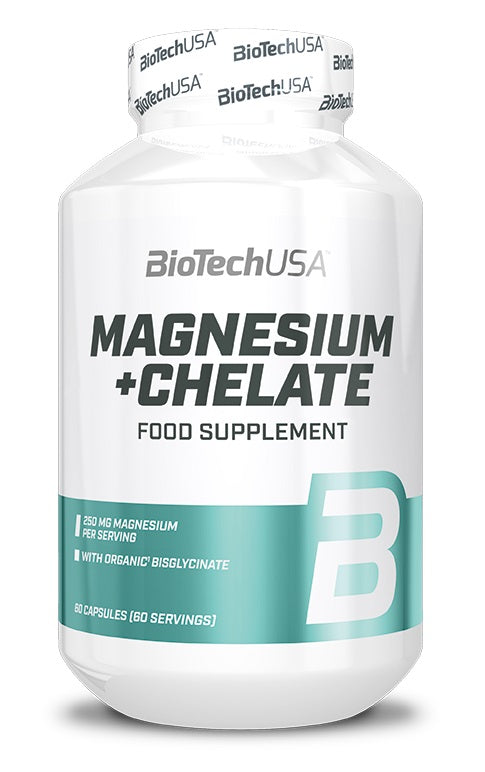 BioTechUSA Magnesium + Chelate - 60 caps | High-Quality Magnesium | MySupplementShop.co.uk