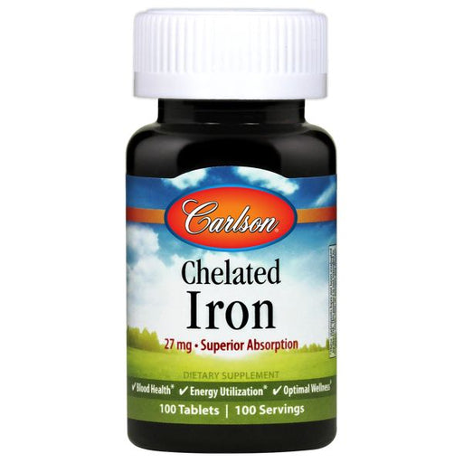 Carlson Labs Chelated Iron, 27mg - 100 tabs - Vitamins & Minerals at MySupplementShop by Carlson Labs