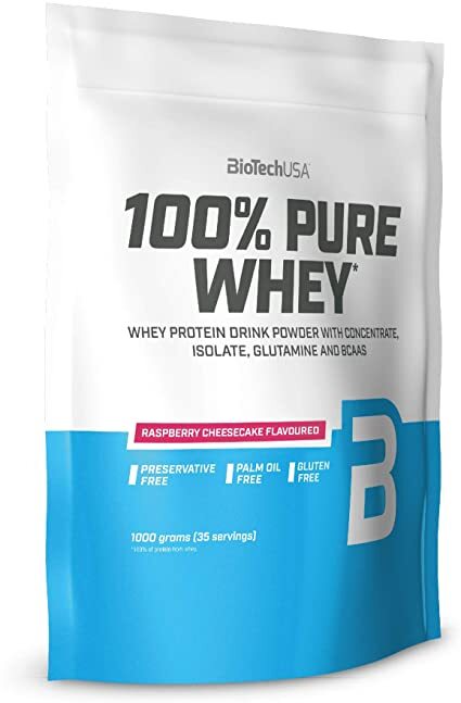 BioTechUSA 100% Pure Whey, Raspberry Cheesecake - 1000 grams | High-Quality Protein | MySupplementShop.co.uk