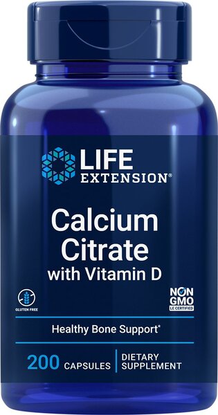 Life Extension Calcium Citrate with Vitamin D - 200 vcaps | High-Quality Vitamins & Minerals | MySupplementShop.co.uk