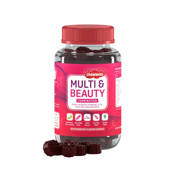 Chewwies Multi & Beauty, Strawberry - 30 gummies | High-Quality Sports Supplements | MySupplementShop.co.uk