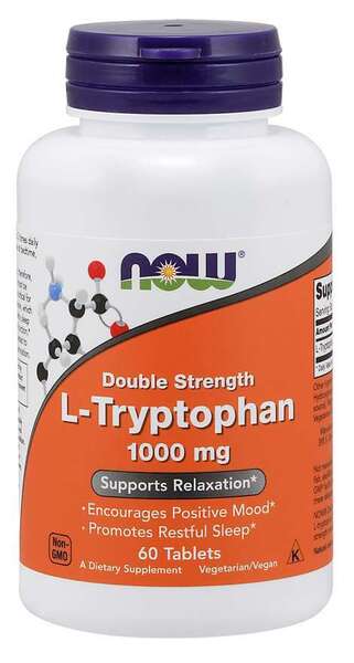 NOW Foods L-Tryptophan, 1000mg Double Strength - 60 tabs | High-Quality Vitamins, Minerals & Supplements | MySupplementShop.co.uk