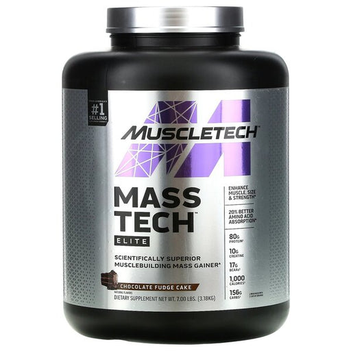 MuscleTech Mass-Tech Elite, Vanilla Cake - 3180 grams | High-Quality Weight Gainers & Carbs | MySupplementShop.co.uk