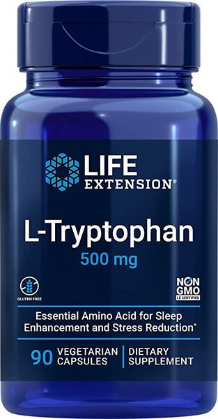 Life Extension L-Tryptophan, 500mg - 90 vcaps | High-Quality Amino Acids and BCAAs | MySupplementShop.co.uk