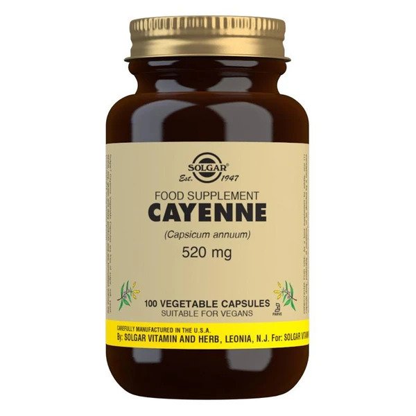 Solgar Cayenne, 520mg - 100 vcaps | High-Quality Sports Supplements | MySupplementShop.co.uk