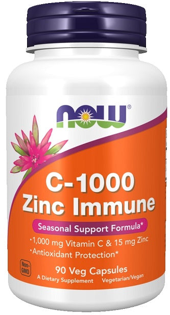 NOW Foods C-1000 Zinc Immune - 90 vcaps - Vitamins & Minerals at MySupplementShop by NOW Foods