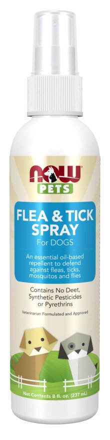 NOW Foods Pets, Flea & Tick Spray for Dogs - 237 ml. | High-Quality Pet supplements | MySupplementShop.co.uk