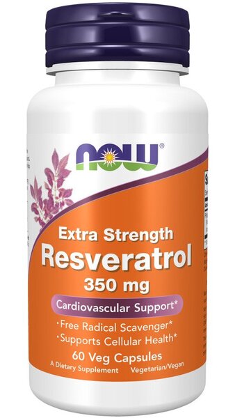 NOW Foods Resveratrol, Extra Strength 350mg - 60 vcaps | High-Quality Health and Wellbeing | MySupplementShop.co.uk