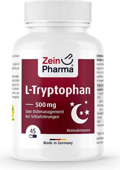 Zein Pharma L-Tryptophan, 500mg - 45 vcaps | High-Quality Sports Supplements | MySupplementShop.co.uk