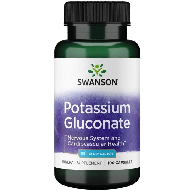 Swanson Potassium Gluconate, 99mg - 100 caps - Vitamins & Minerals at MySupplementShop by Swanson