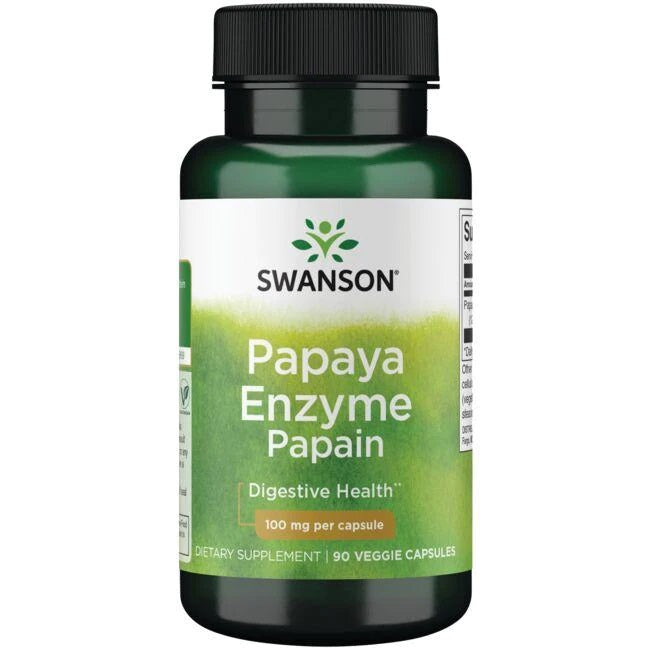 Swanson Papaya Enzyme Papain, 100mg - 90 vcaps - Health and Wellbeing at MySupplementShop by Swanson