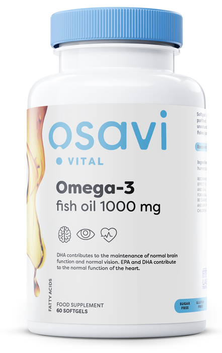 Osavi Omega3 Fish Oil Molecularly Distilled 1000mg  60 softgels - Health and Wellbeing at MySupplementShop by Osavi